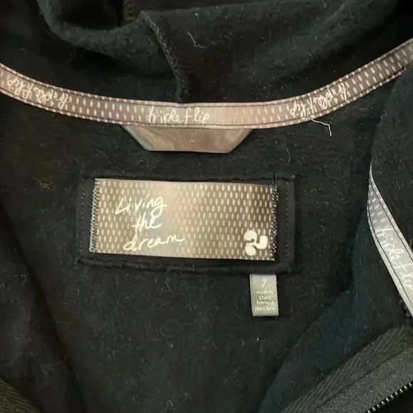 ❤️2/$30❤️[M/L]NWOT TRIPLE FLIP UNISEX Black ZIP-UP  HOODIE - Picture 5 of 8